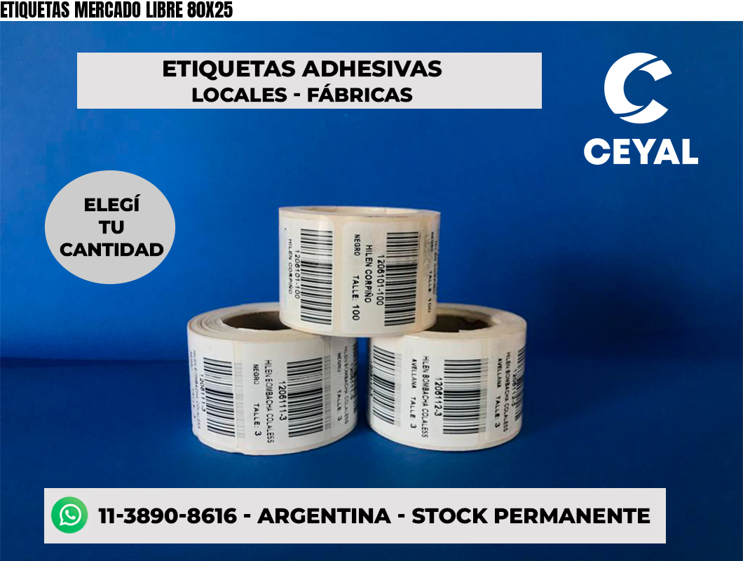 ETIQUETAS MERCADO LIBRE 80X25
