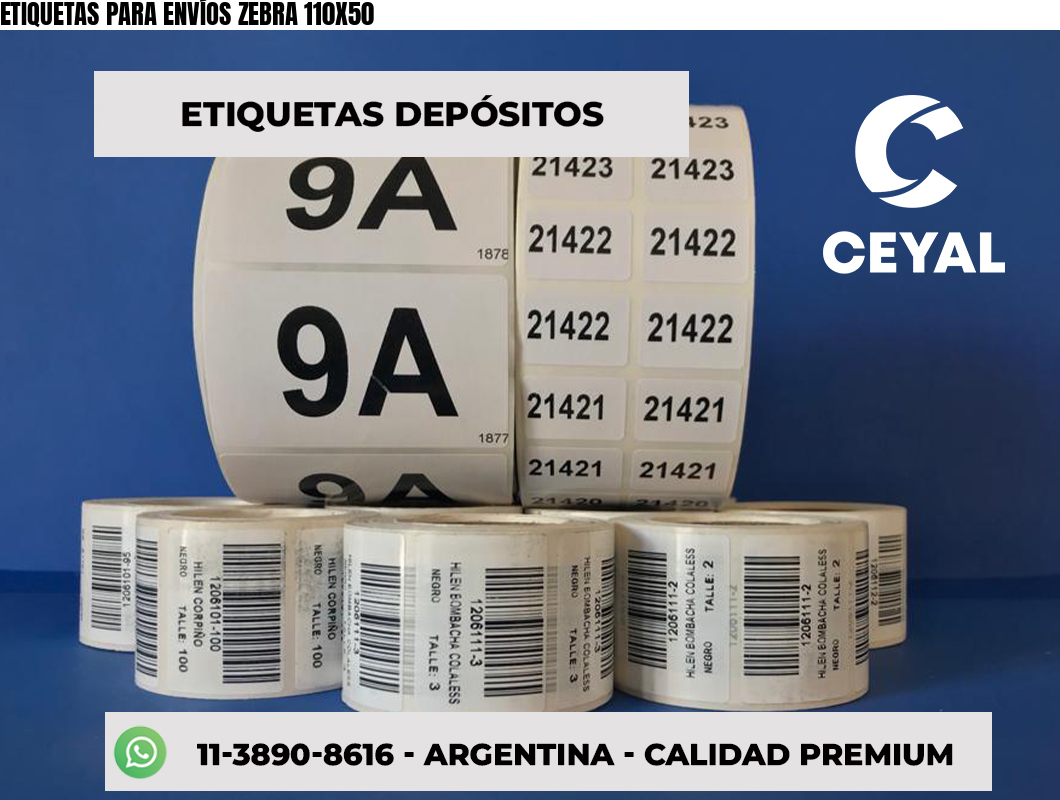 ETIQUETAS PARA ENVÍOS ZEBRA 110X50