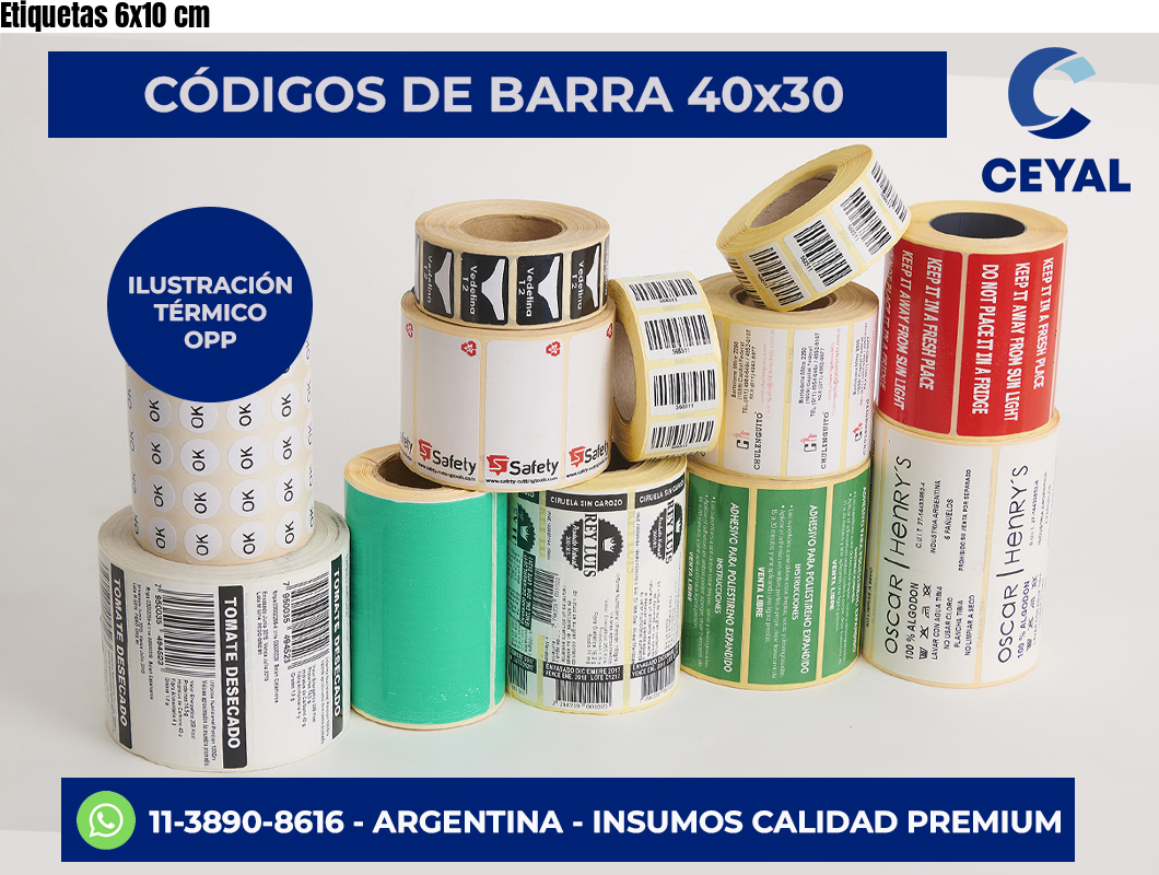 Etiquetas 6×10 cm