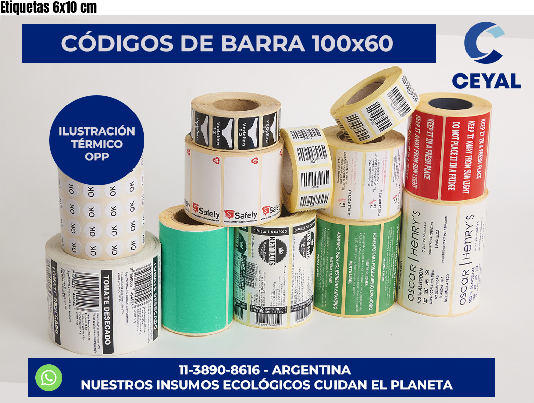 Etiquetas 6×10 cm