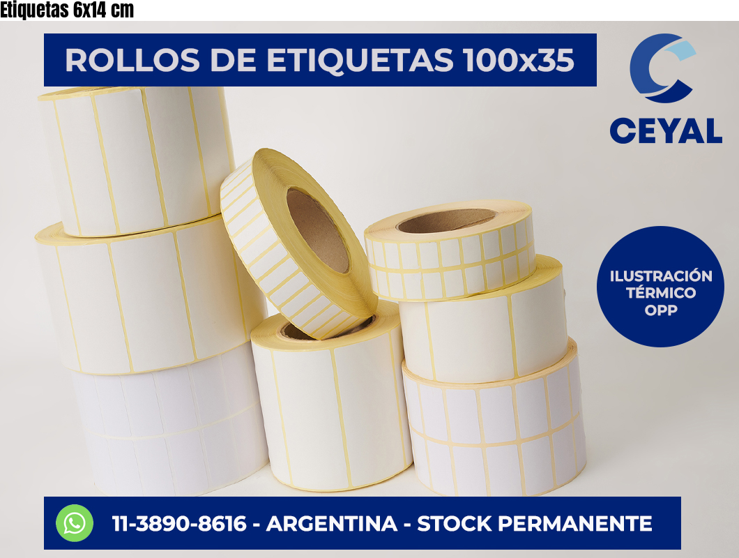Etiquetas 6×14 cm