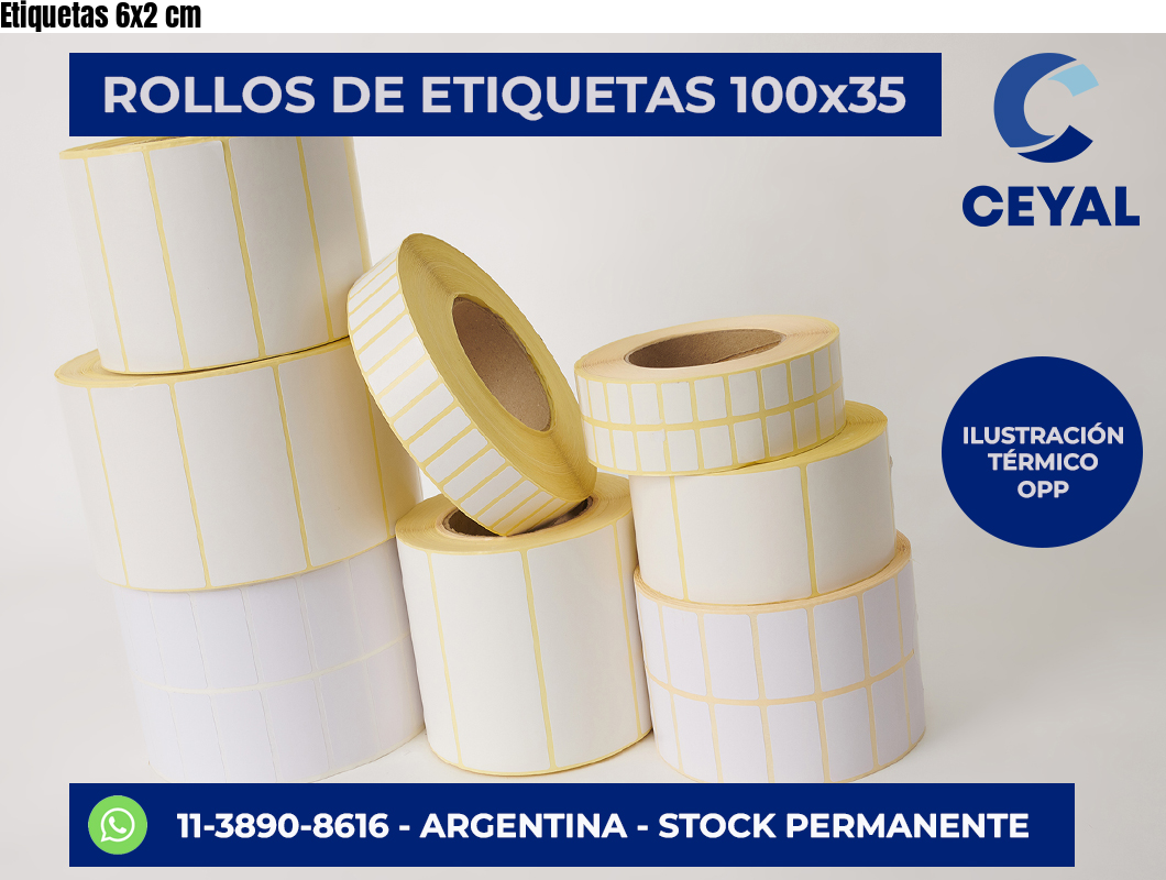 Etiquetas 6×2 cm