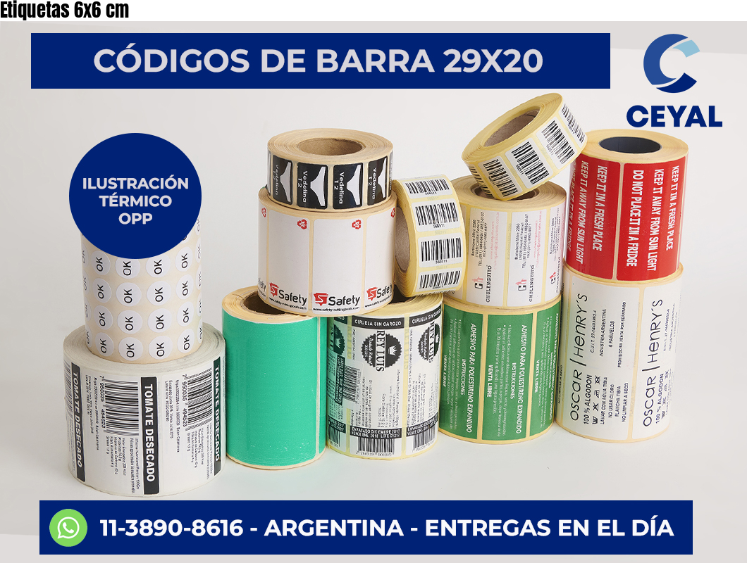 Etiquetas 6×6 cm