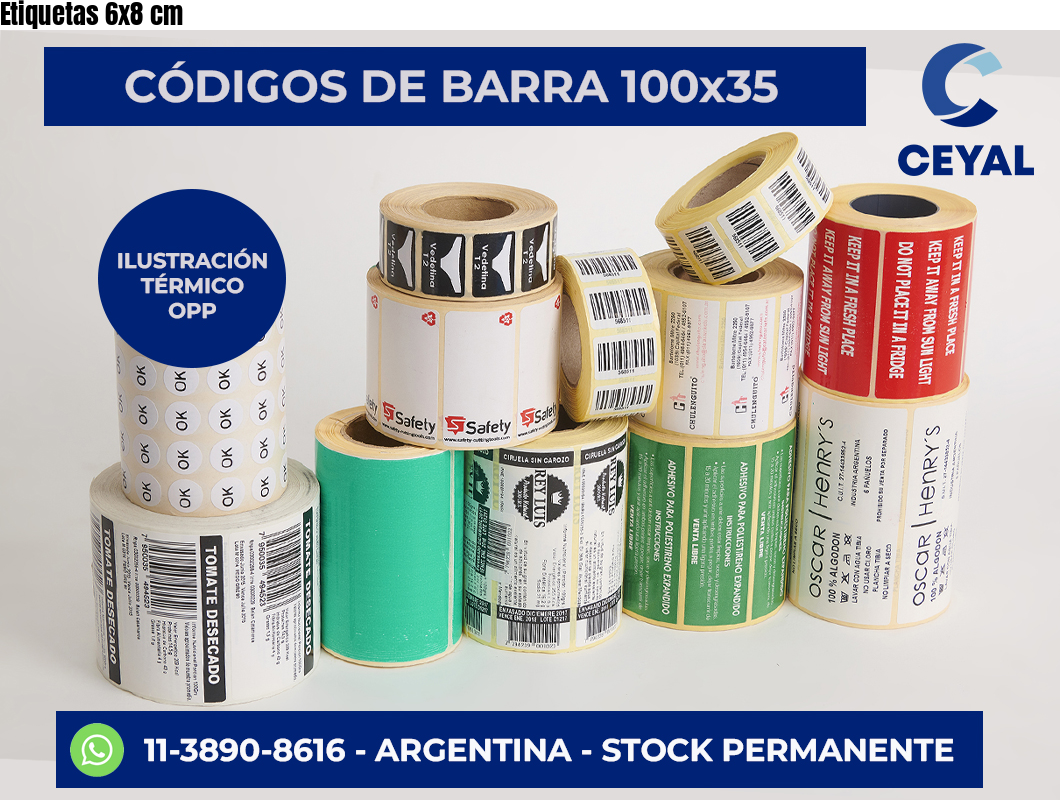Etiquetas 6×8 cm