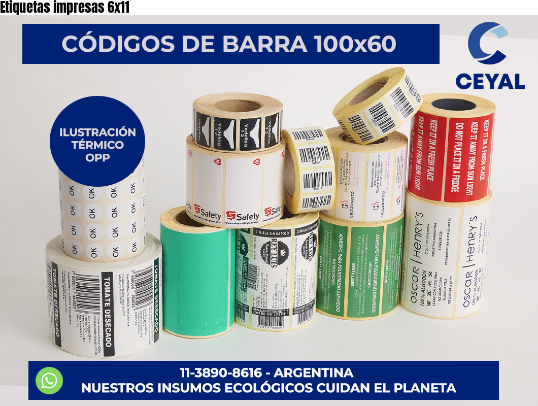 Etiquetas impresas 6×11