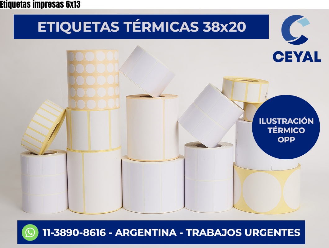 Etiquetas impresas 6×13