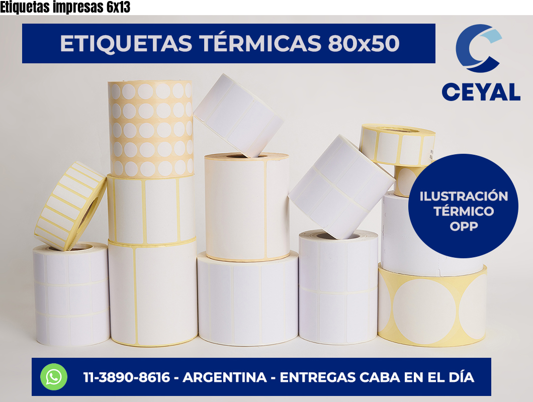 Etiquetas impresas 6×13