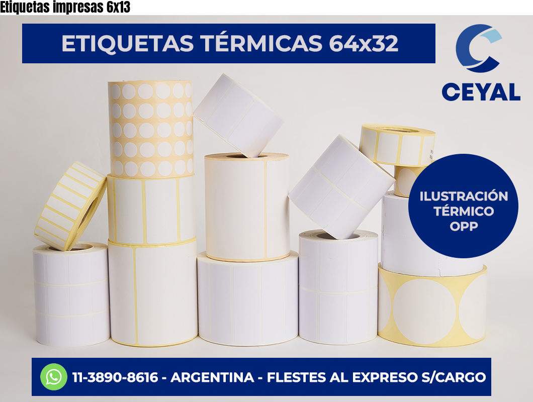 Etiquetas impresas 6×13