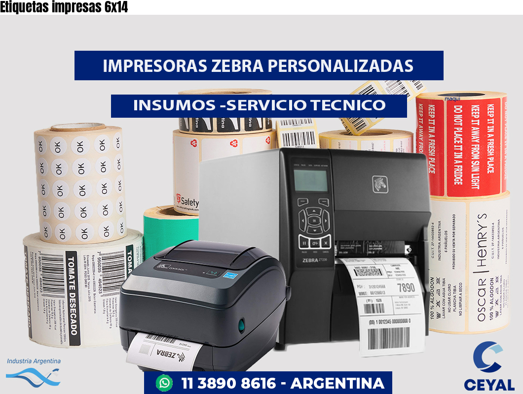 Etiquetas impresas 6x14