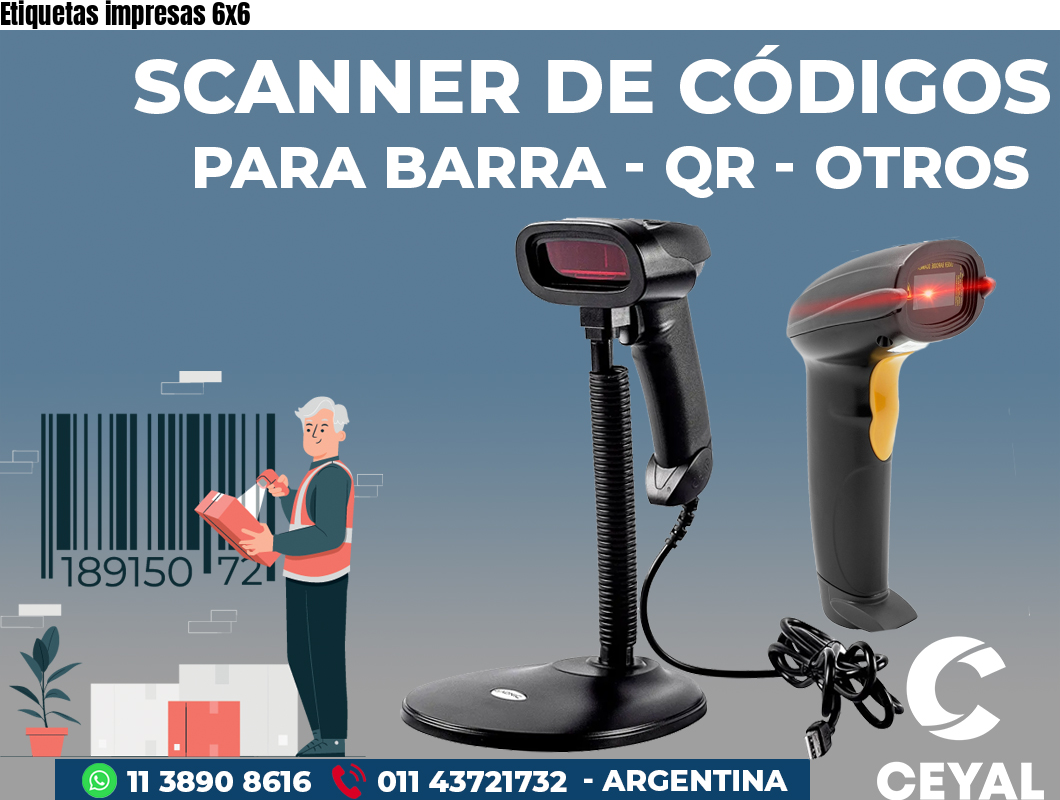 Etiquetas impresas 6x6