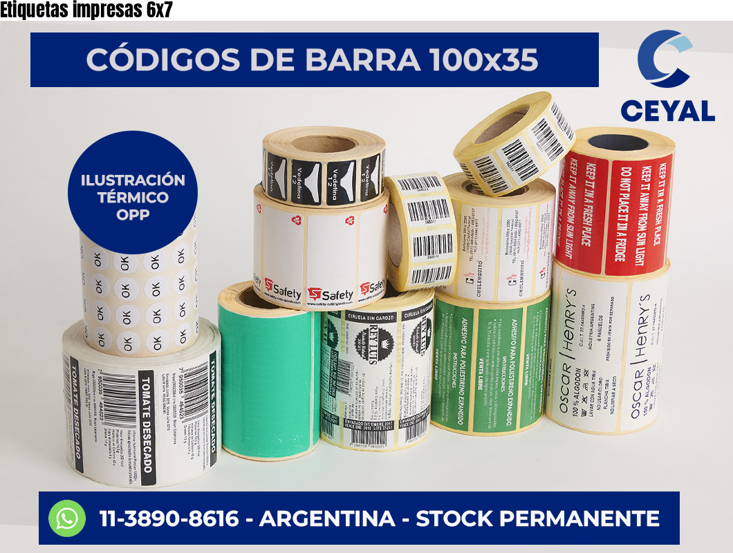 Etiquetas impresas 6×7