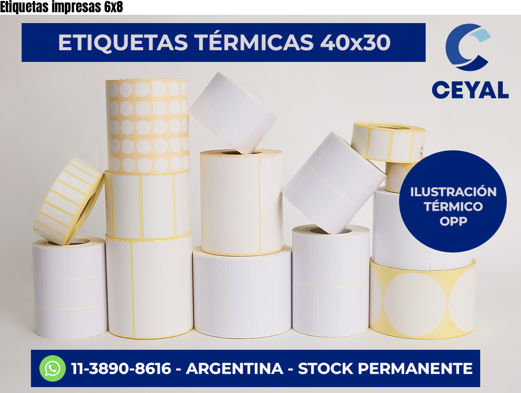 Etiquetas impresas 6×8