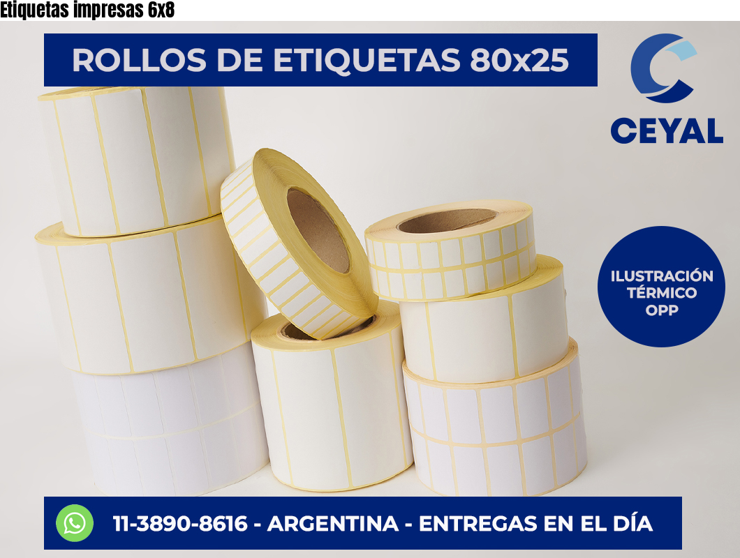 Etiquetas impresas 6×8