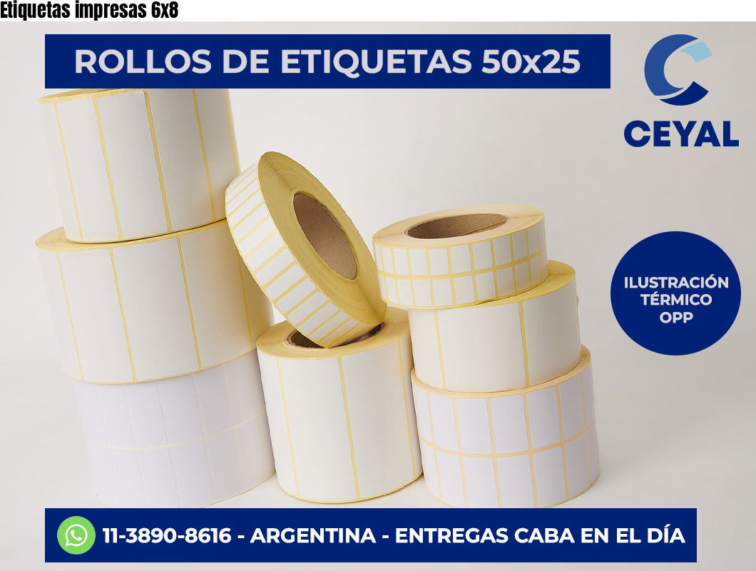 Etiquetas impresas 6×8