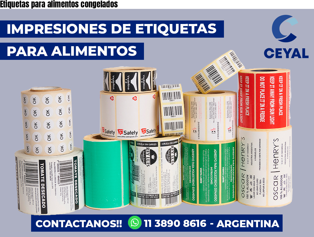 Etiquetas para alimentos congelados
