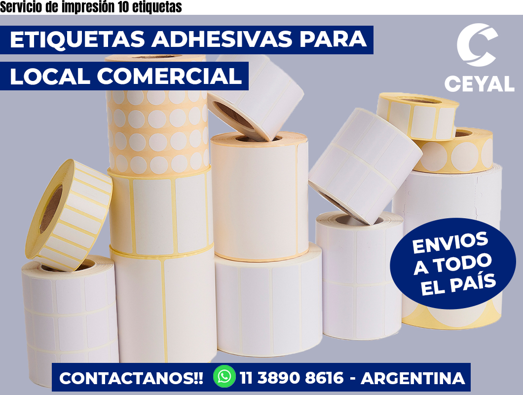 Servicio de impresión 10 etiquetas