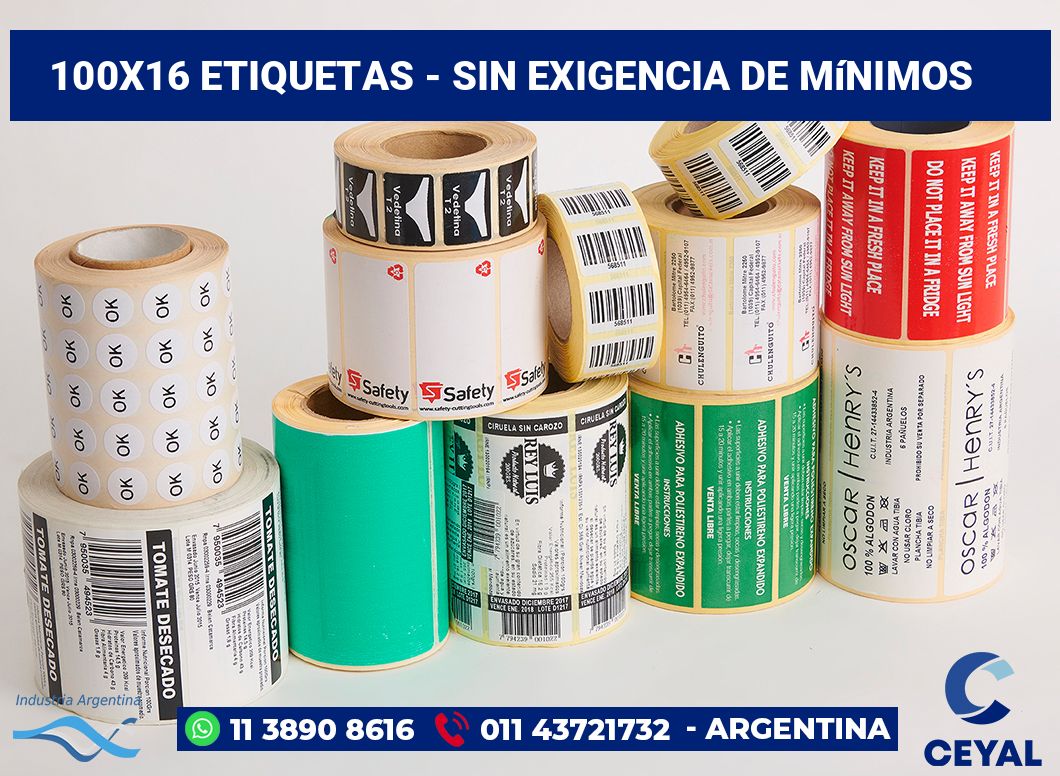 100×16 Etiquetas