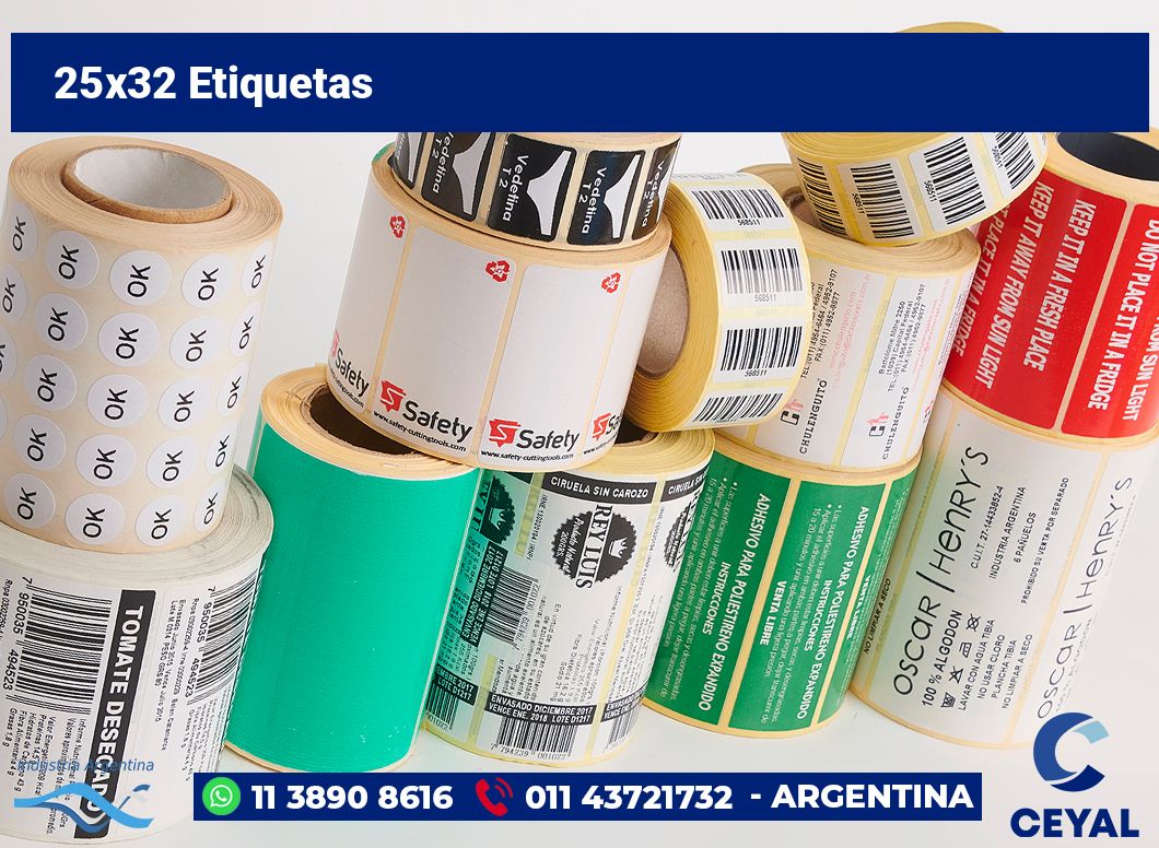 25x32 Etiquetas