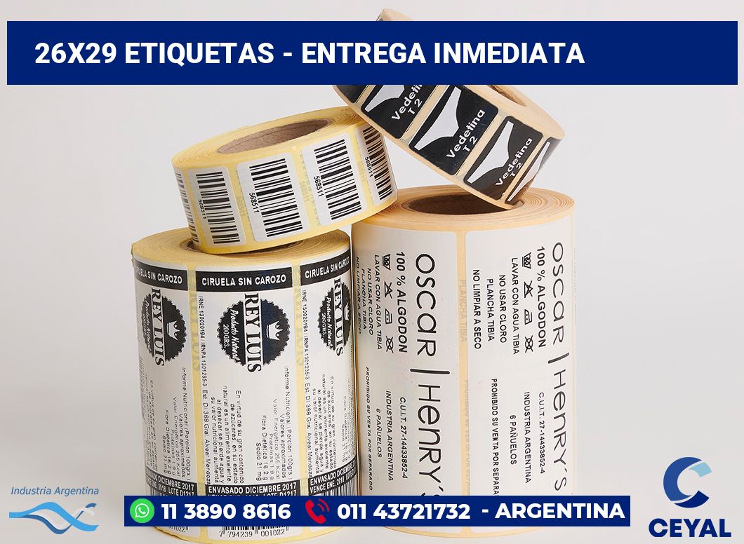 26×29 Etiquetas