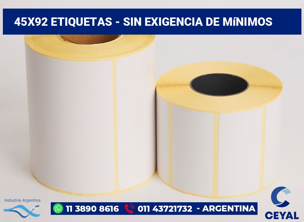 45×92 Etiquetas