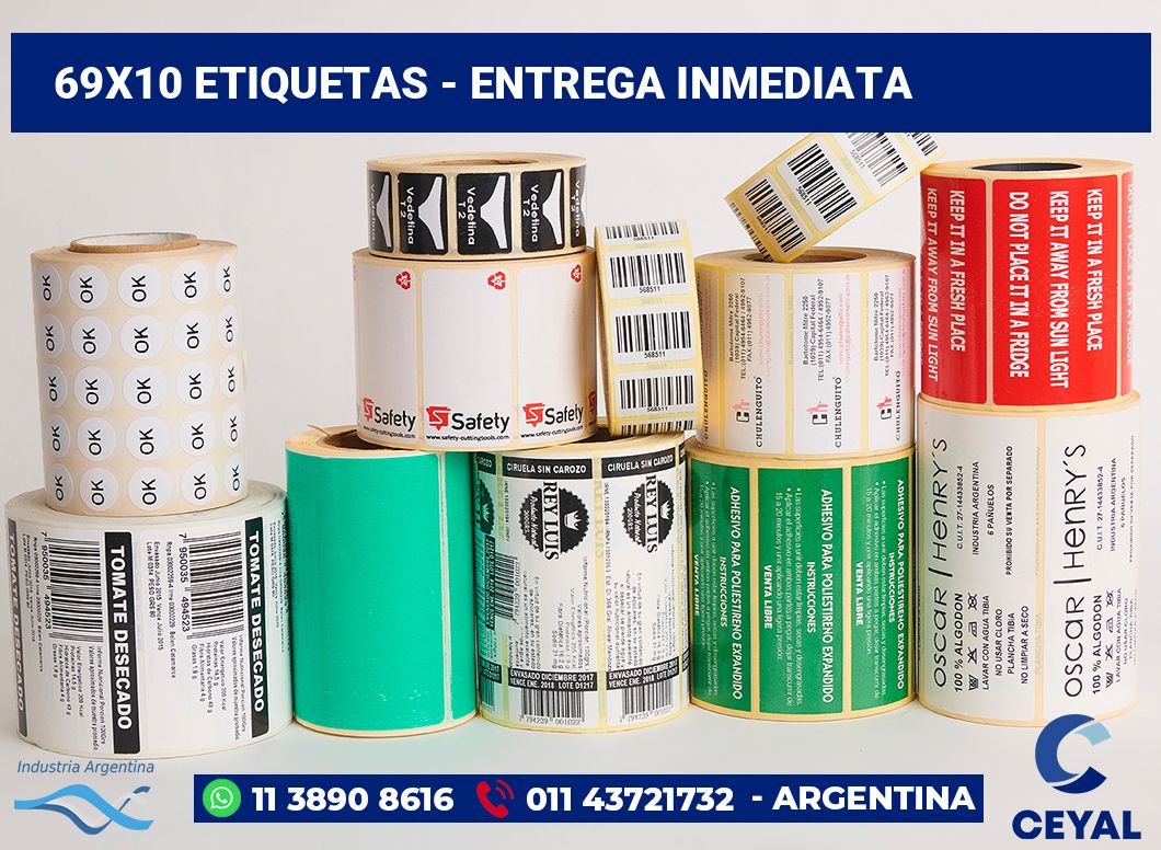 69x10 Etiquetas