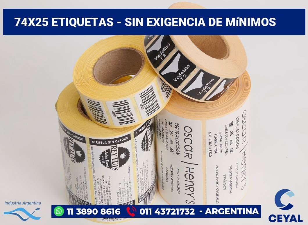 74×25 Etiquetas