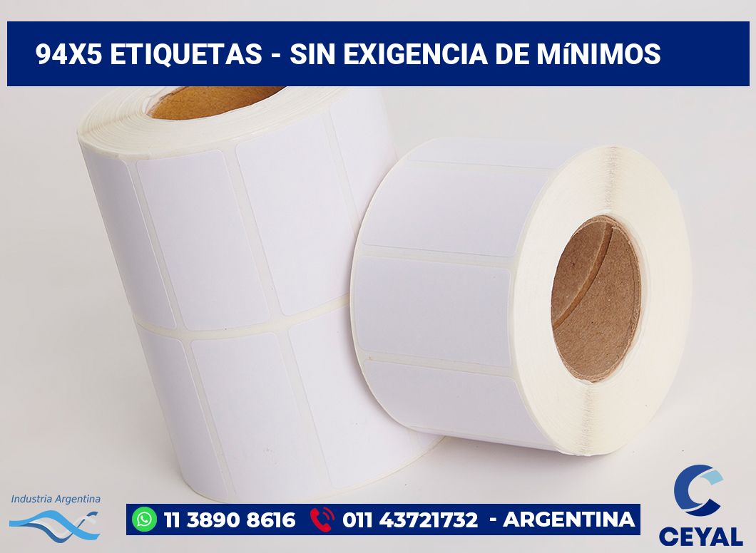 94×5 Etiquetas