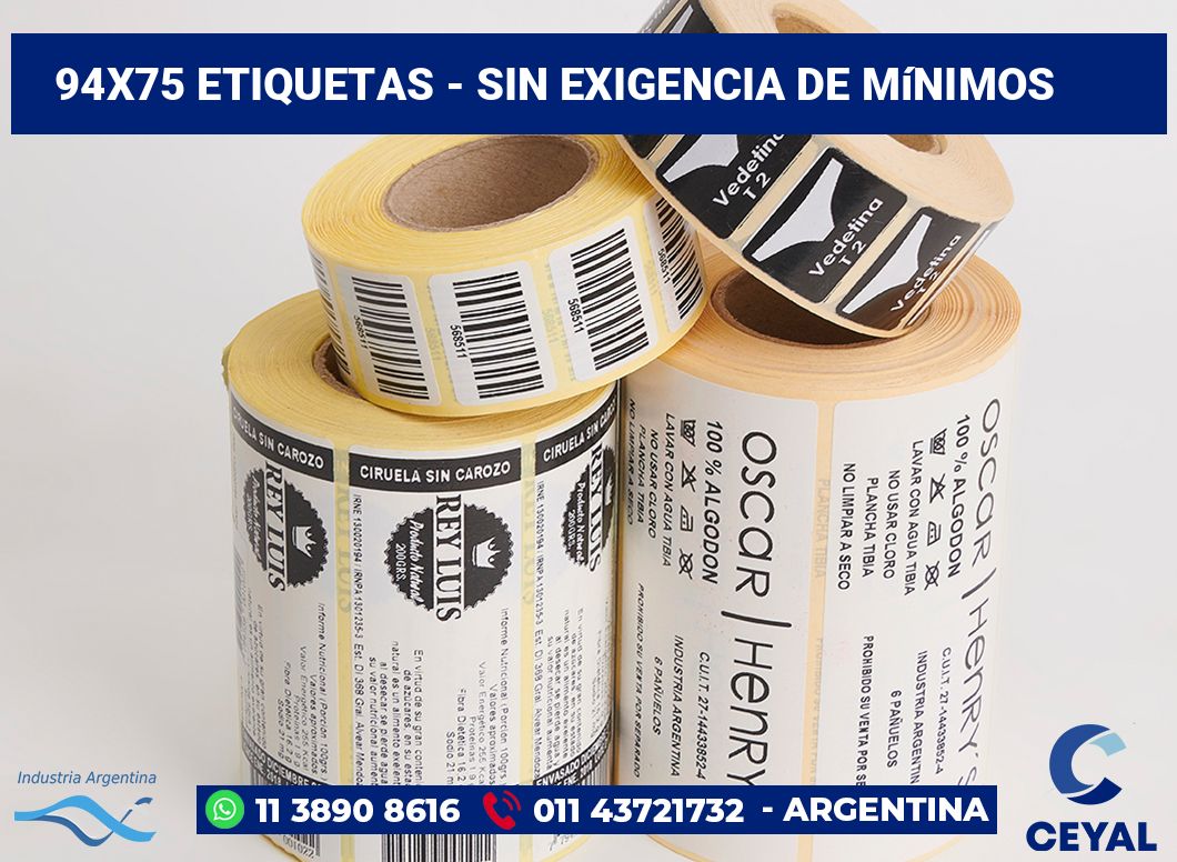 94x75 Etiquetas
