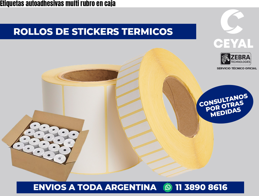 Etiquetas autoadhesivas multi rubro en caja