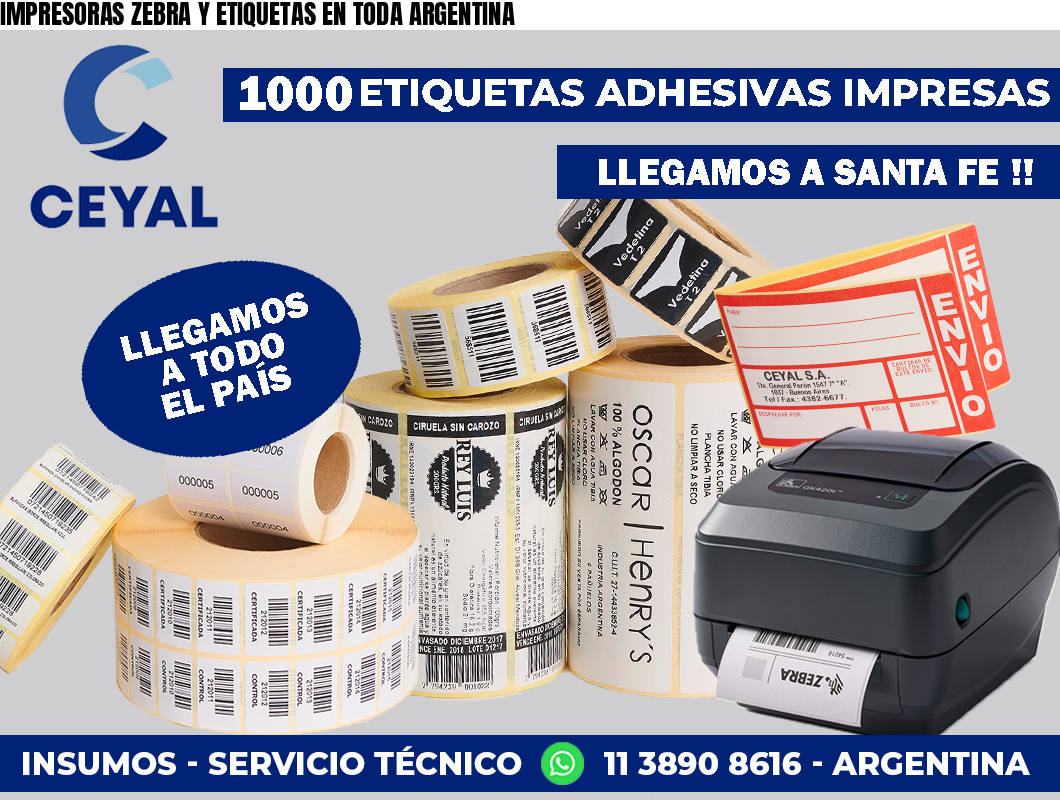 IMPRESORAS ZEBRA Y ETIQUETAS EN TODA ARGENTINA