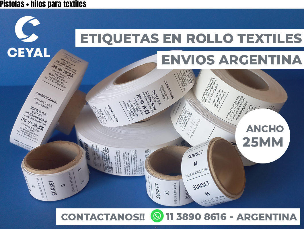 Pistolas + hilos para textiles