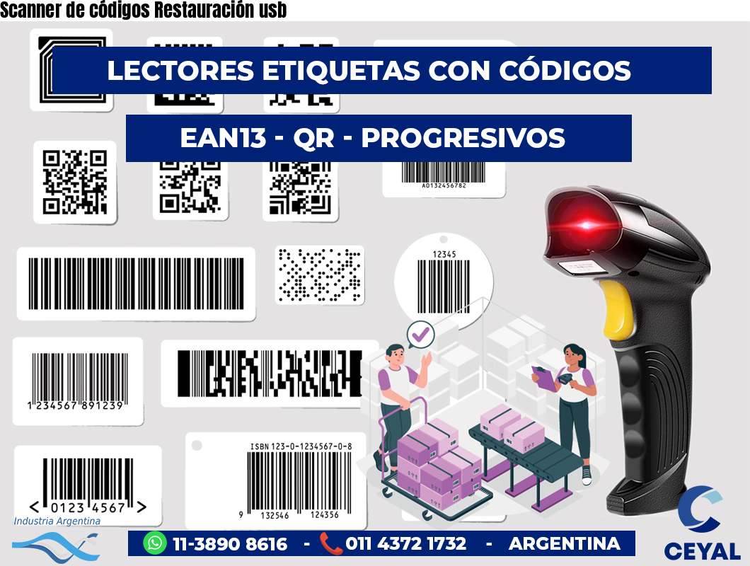 Scanner de códigos Restauración usb