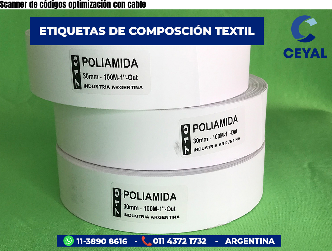 Scanner de códigos optimización con cable