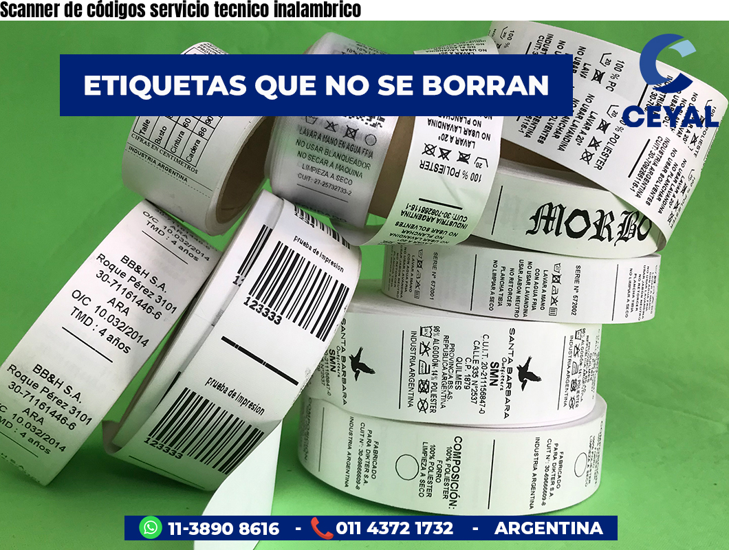 Scanner de códigos servicio tecnico inalambrico