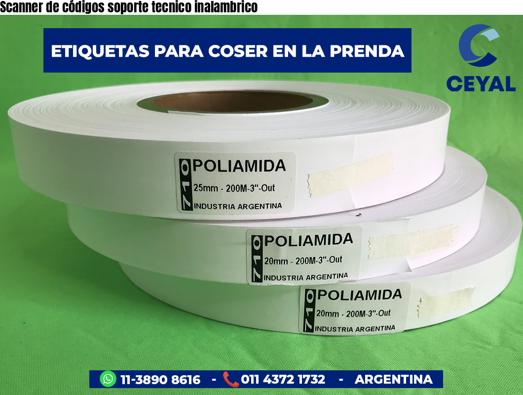 Scanner de códigos soporte tecnico inalambrico