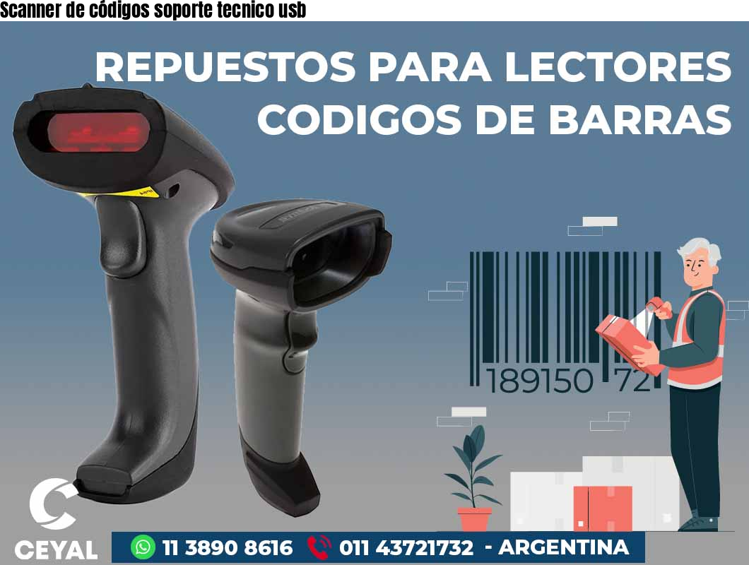 Scanner de códigos soporte tecnico usb