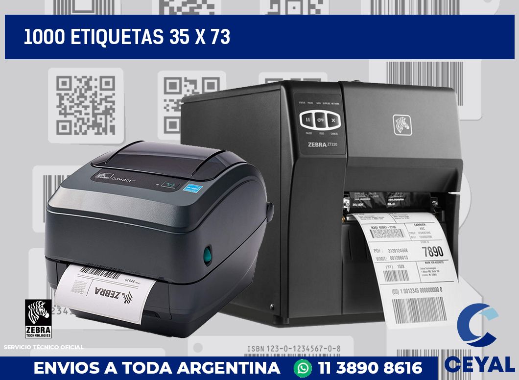 1000 etiquetas 35 x 73
