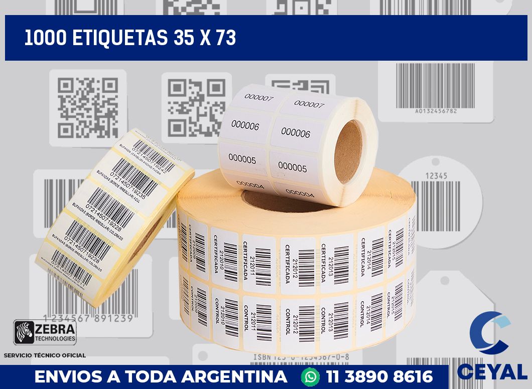 1000 etiquetas 35 x 73