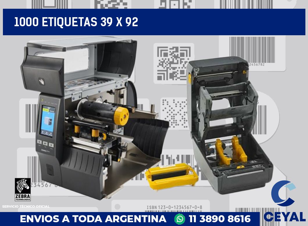 1000 etiquetas 39 x 92