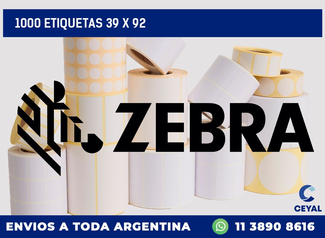 1000 etiquetas 39 x 92