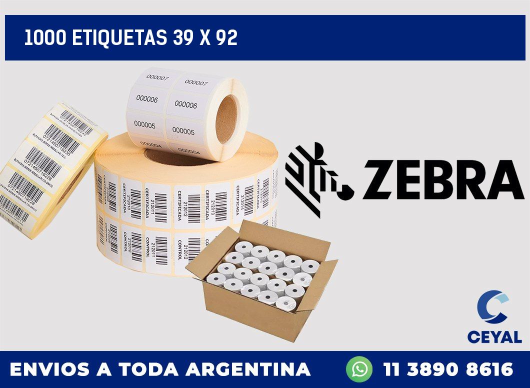 1000 etiquetas 39 x 92