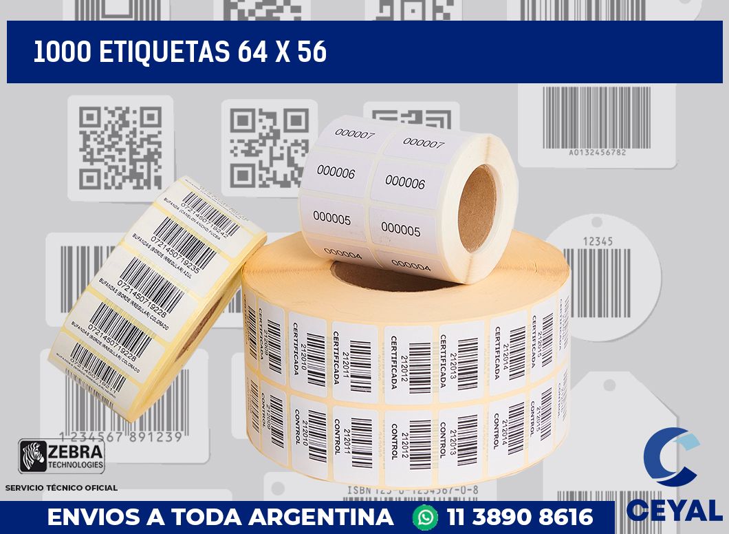 1000 etiquetas 64 x 56