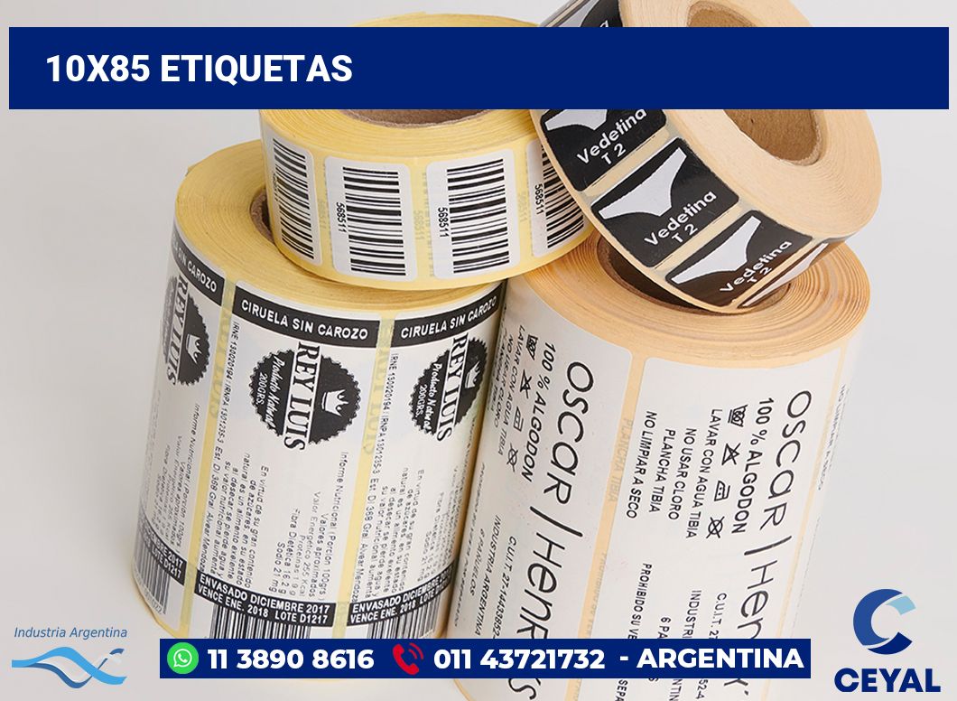 10x85 Etiquetas