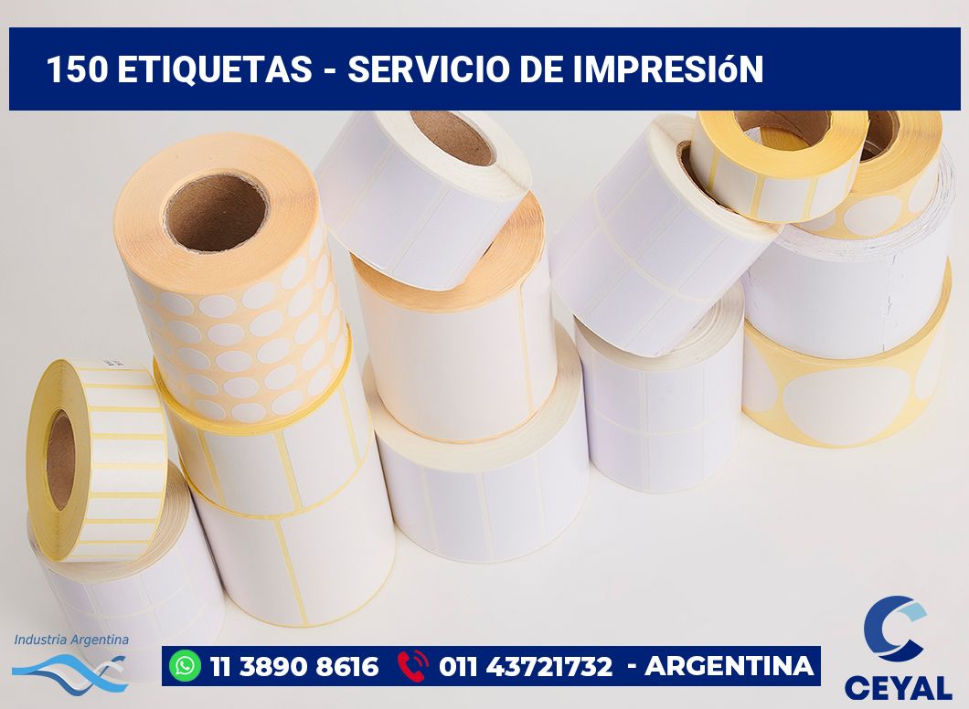 150 etiquetas - servicio de impresión