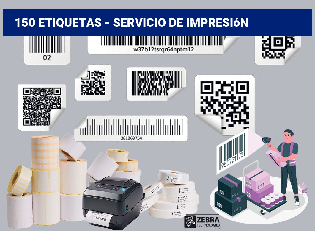 150 etiquetas - servicio de impresión