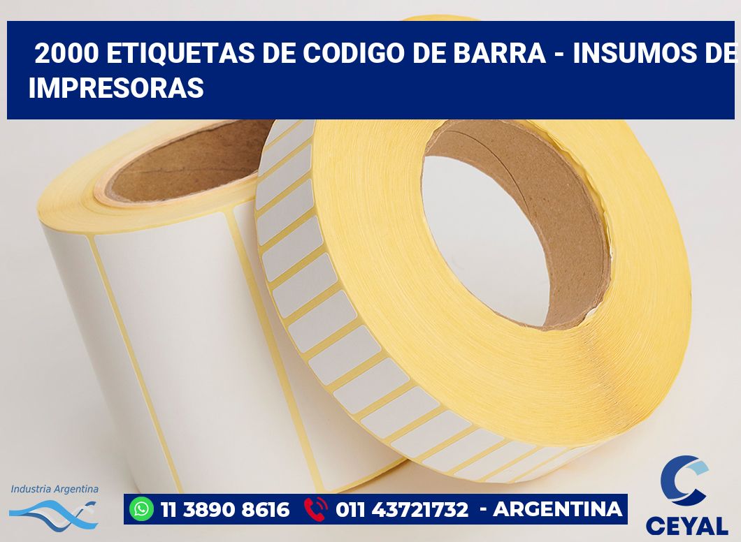 2000 Etiquetas de codigo de barra - insumos de impresoras