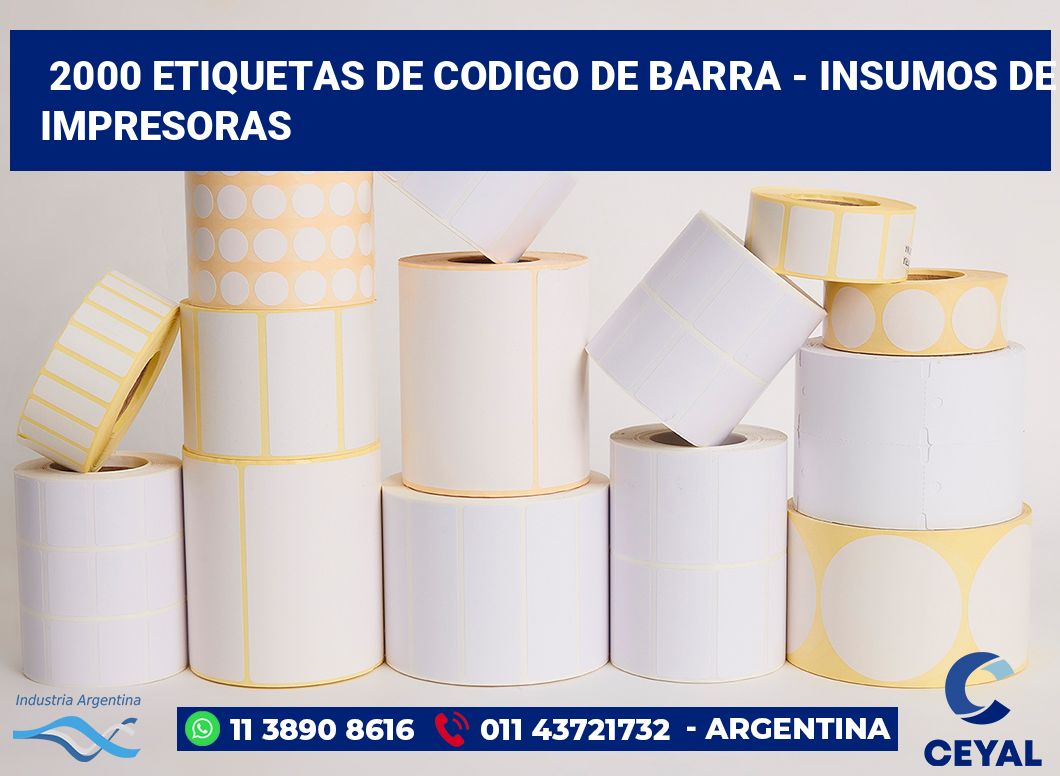 2000 Etiquetas de codigo de barra - insumos de impresoras