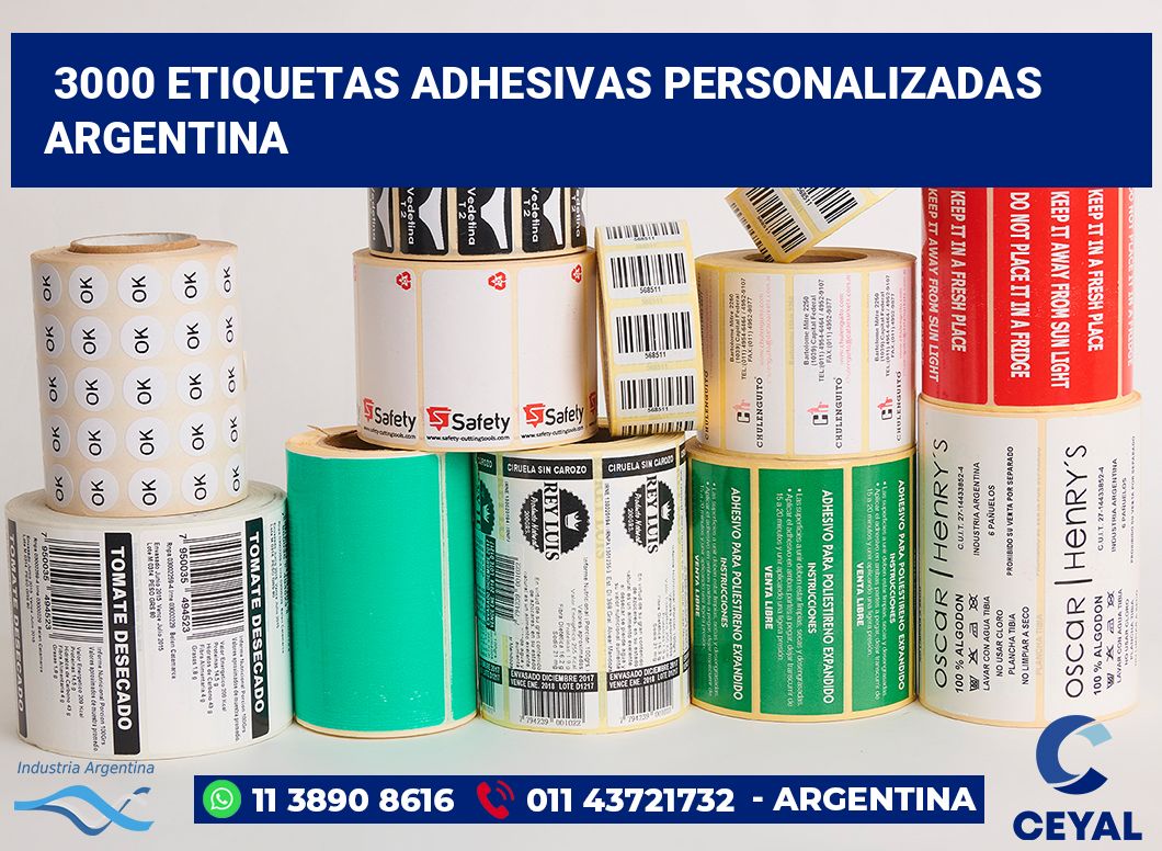 3000 Etiquetas adhesivas personalizadas argentina