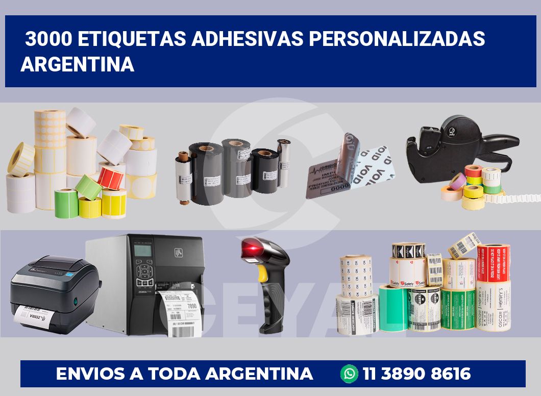 3000 Etiquetas adhesivas personalizadas argentina
