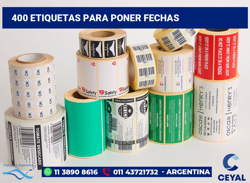 400 Etiquetas para poner fechas